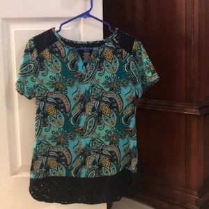 Paisley multi-color top